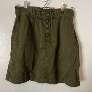 LOFT Petites Olive Green Button-Front Casual Skirt NWOT size PXS